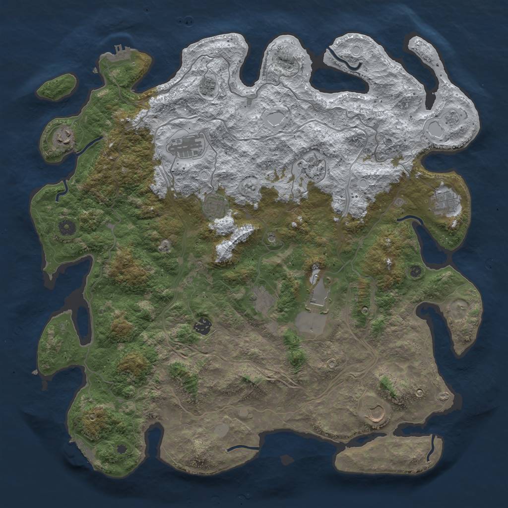 Rust Map: Procedural Map, Size: 4500, Seed: 53435342, 19 Monuments