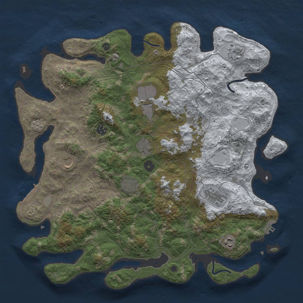 Rust Map: Procedural Map, Size: 4250, Seed: 1344544, 18 Monuments
