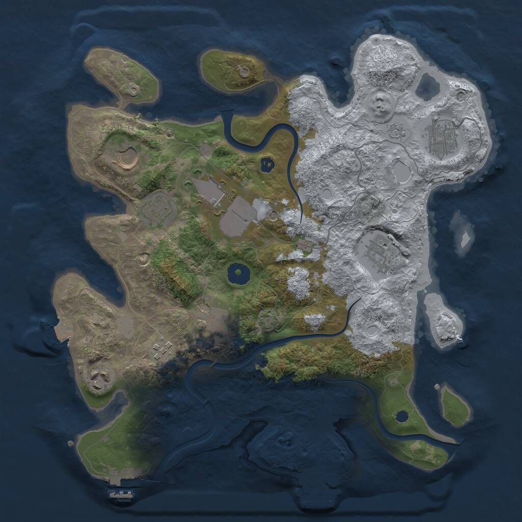 Rust Map: Procedural Map, Size: 3500, Seed: 908, 14 Monuments