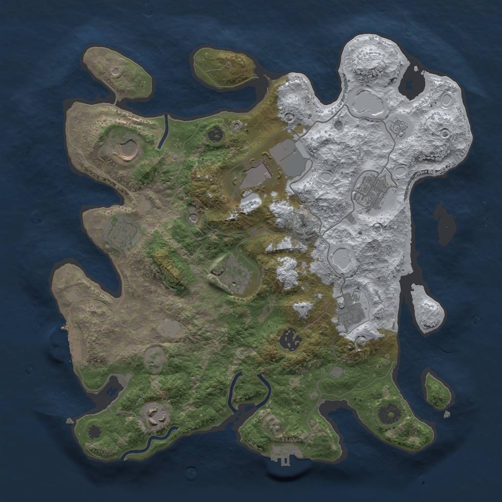 Rust Map: Procedural Map, Size: 3500, Seed: 908, 17 Monuments