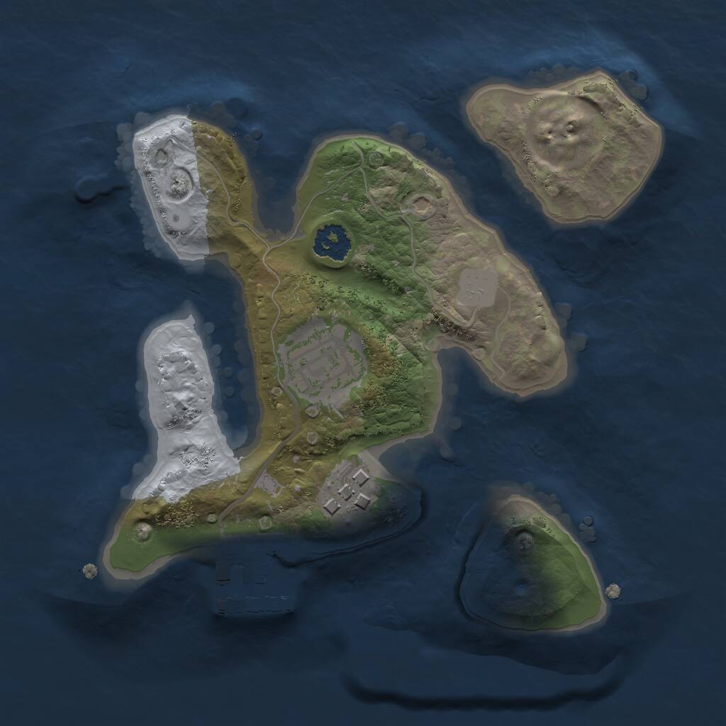 Rust Map: Procedural Map, Size: 2000, Seed: 1612596502, 4 Monuments