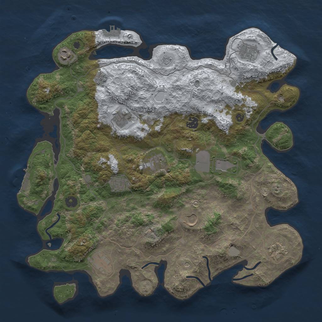 Rust Map: Procedural Map, Size: 4000, Seed: 1913585102, 20 Monuments