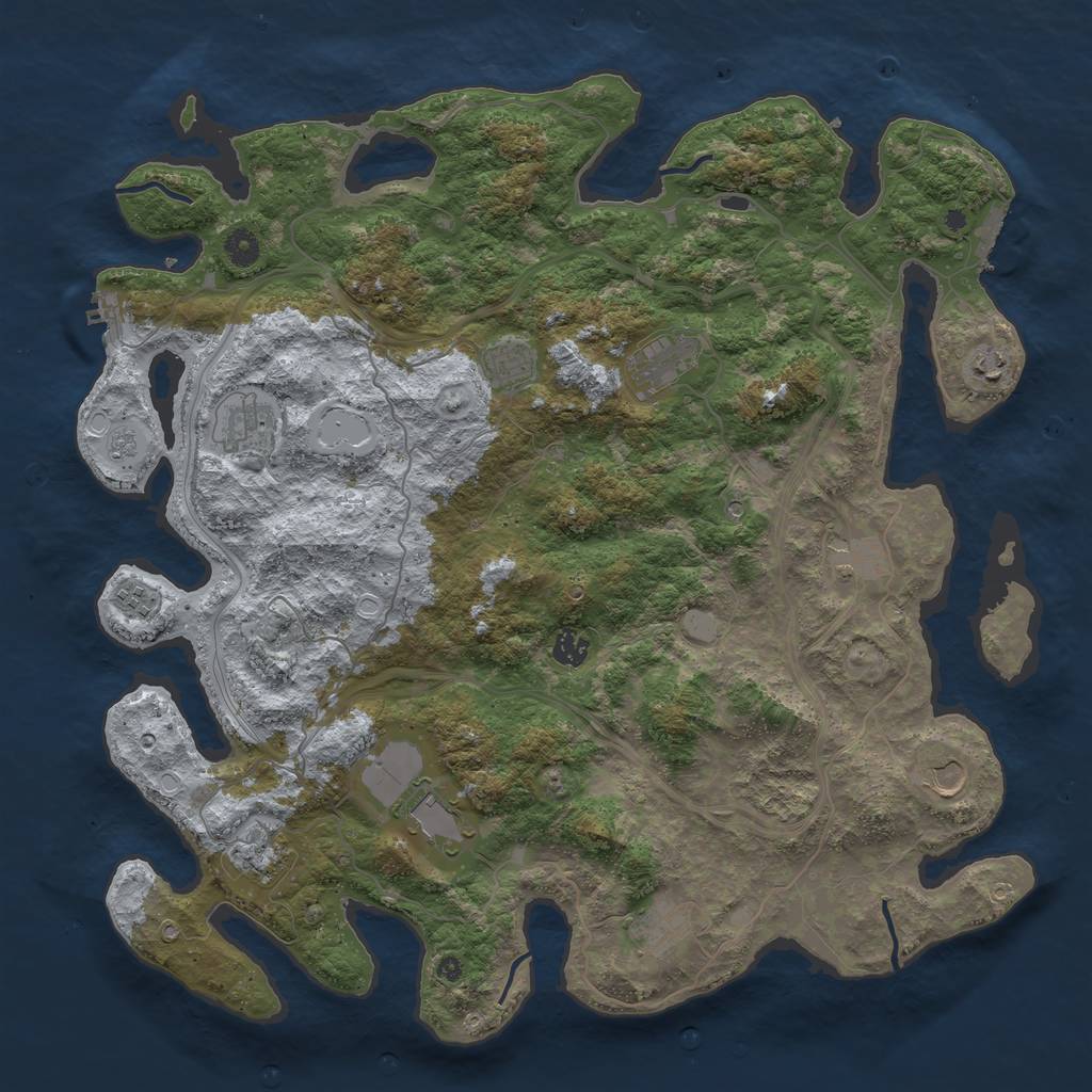 Rust Map: Procedural Map, Size: 4500, Seed: 1645226916, 20 Monuments
