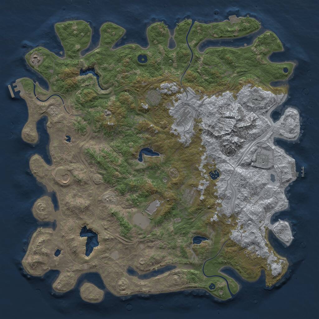 Rust Map: Procedural Map, Size: 5000, Seed: 3284739, 16 Monuments