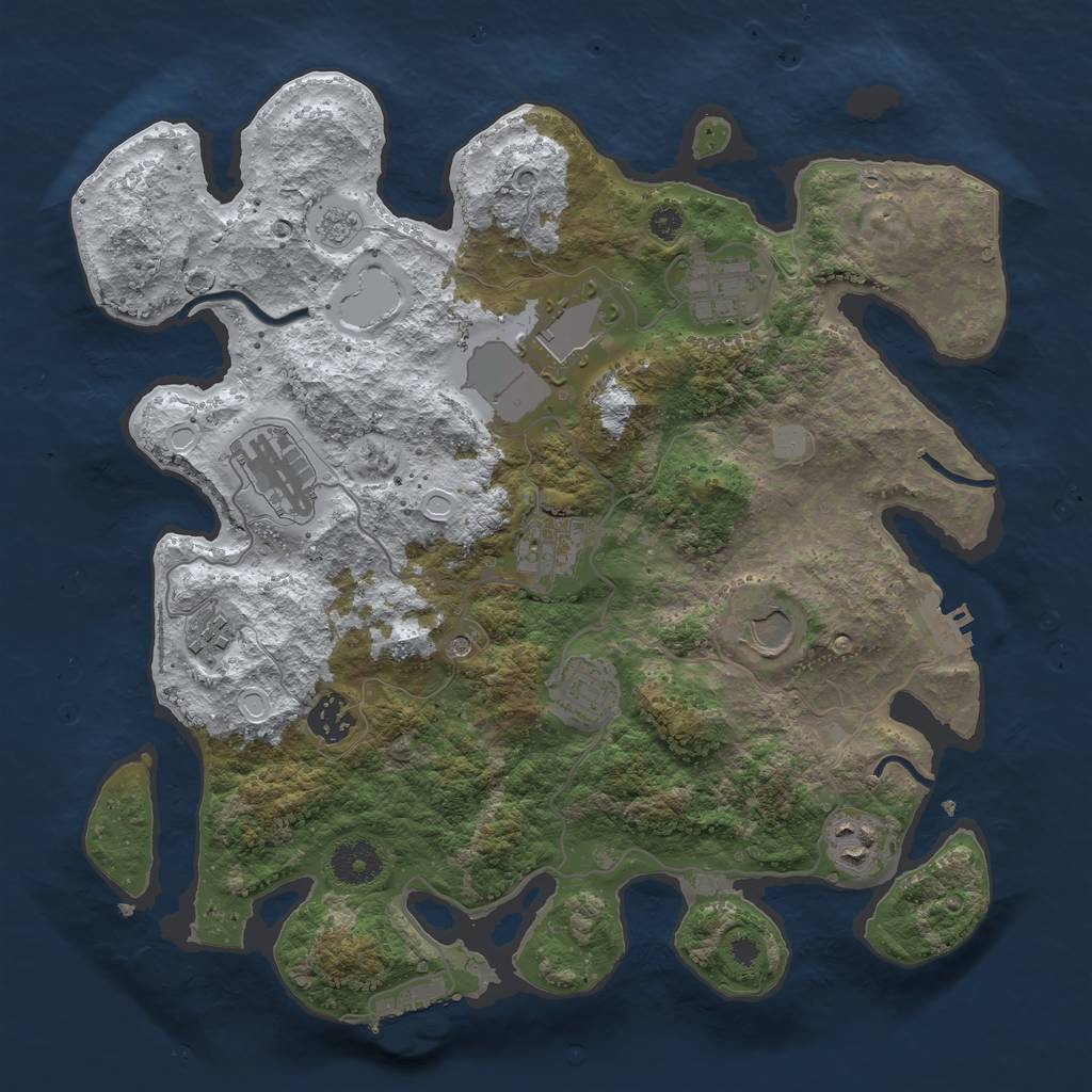 Rust Map: Procedural Map, Size: 3500, Seed: 2024646355, 18 Monuments