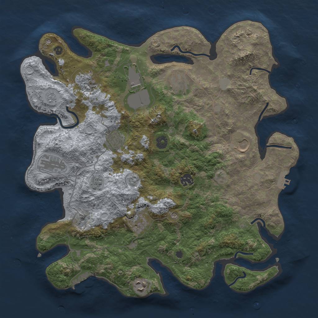 Rust Map: Procedural Map, Size: 3750, Seed: 904954918, 19 Monuments