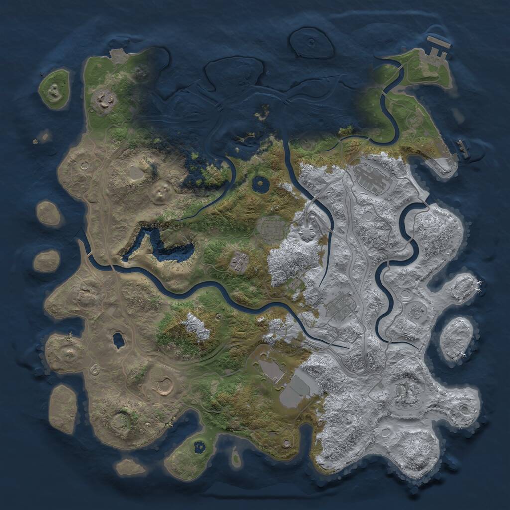 Rust Map: Procedural Map, Size: 4250, Seed: 145645615, 14 Monuments