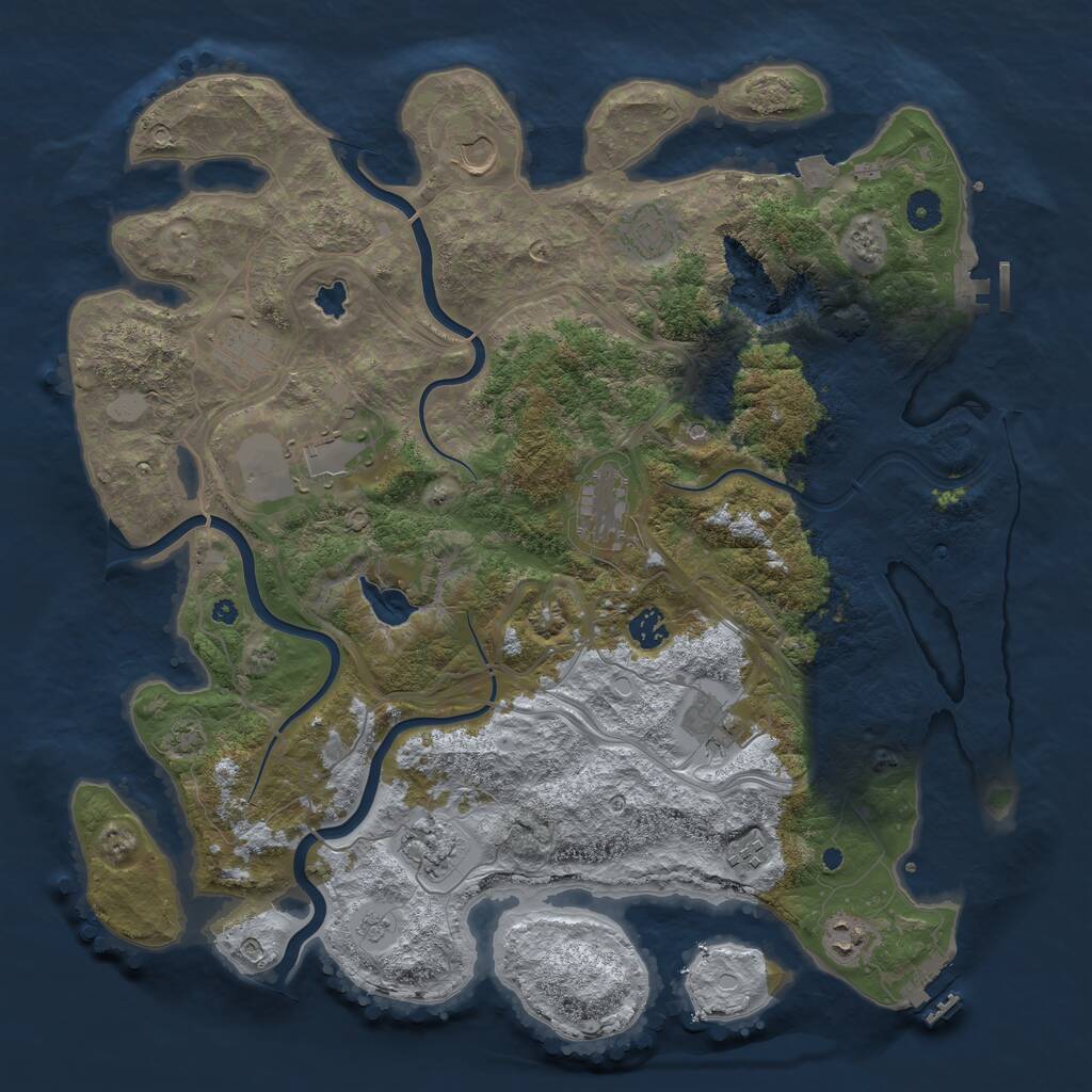 Rust Map: Procedural Map, Size: 4250, Seed: 1750408118, 16 Monuments