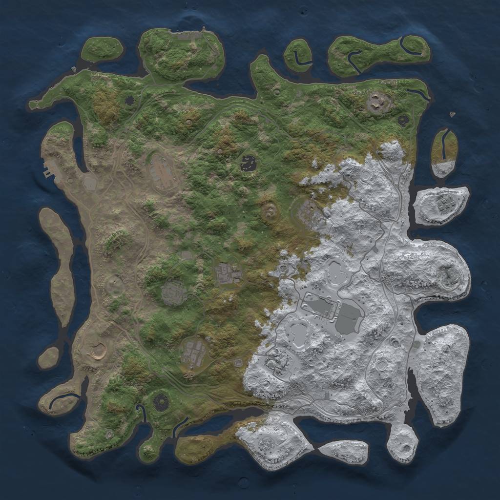 Rust Map: Procedural Map, Size: 4500, Seed: 13309, 20 Monuments