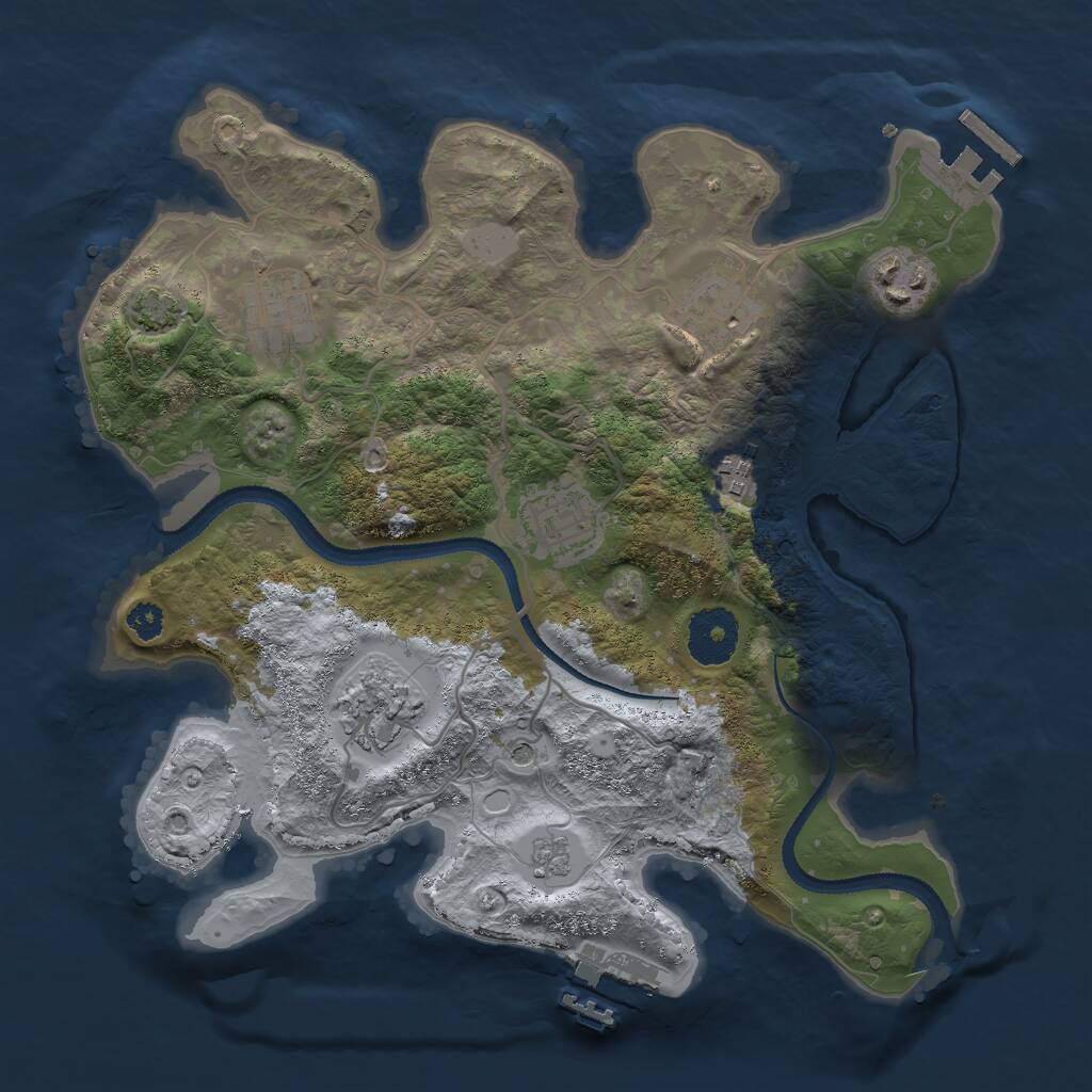 Rust Map: Procedural Map, Size: 3000, Seed: 117540310, 12 Monuments