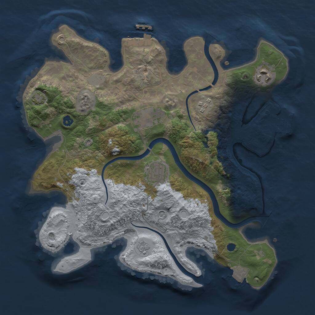 Rust Map: Procedural Map, Size: 3000, Seed: 117540310, 10 Monuments