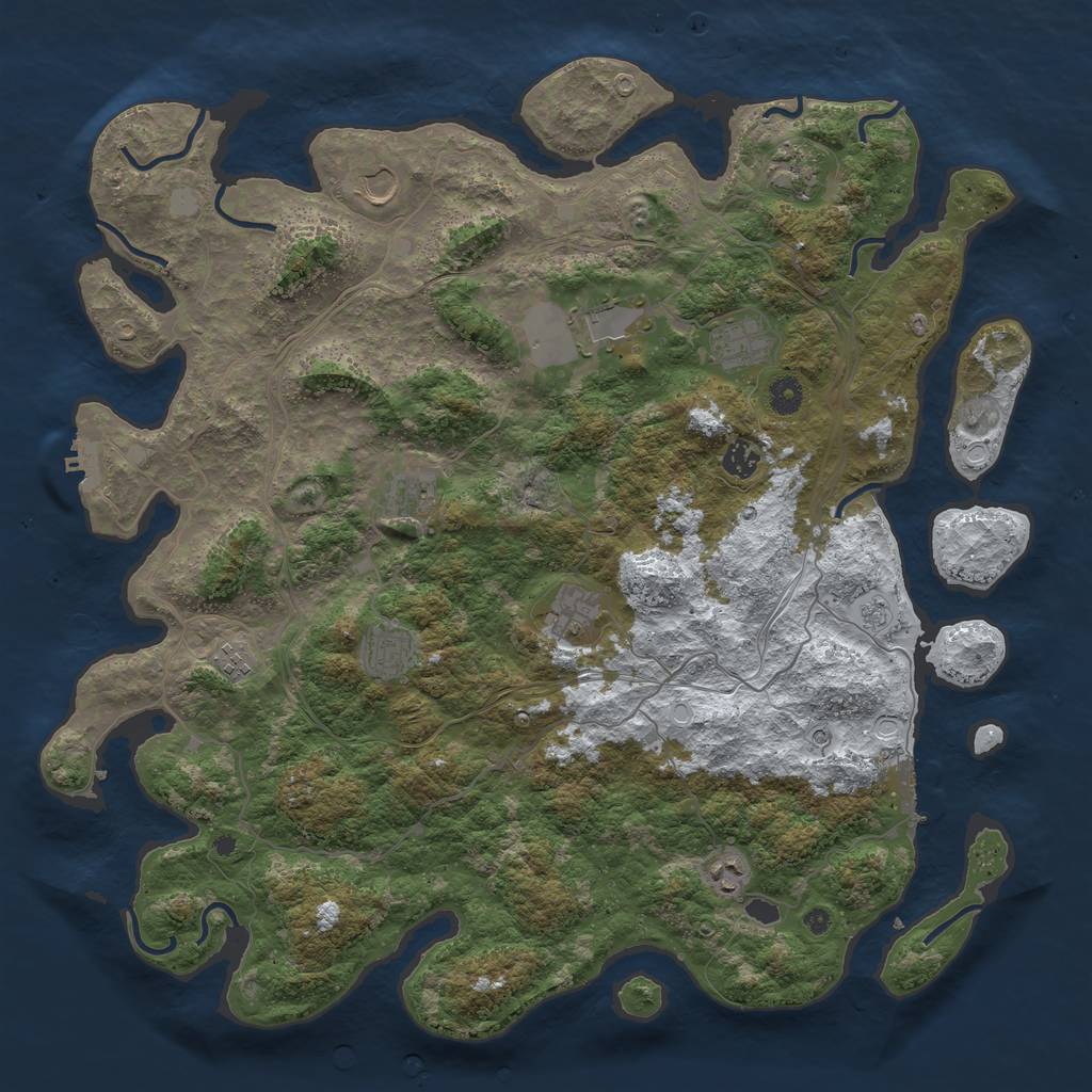 Rust Map: Procedural Map, Size: 4500, Seed: 1662128491, 19 Monuments