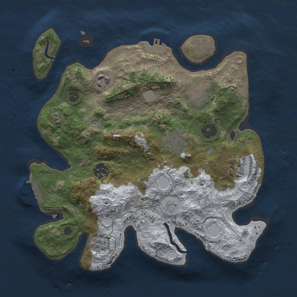 Rust Map: Procedural Map, Size: 3000, Seed: 2391717, 15 Monuments