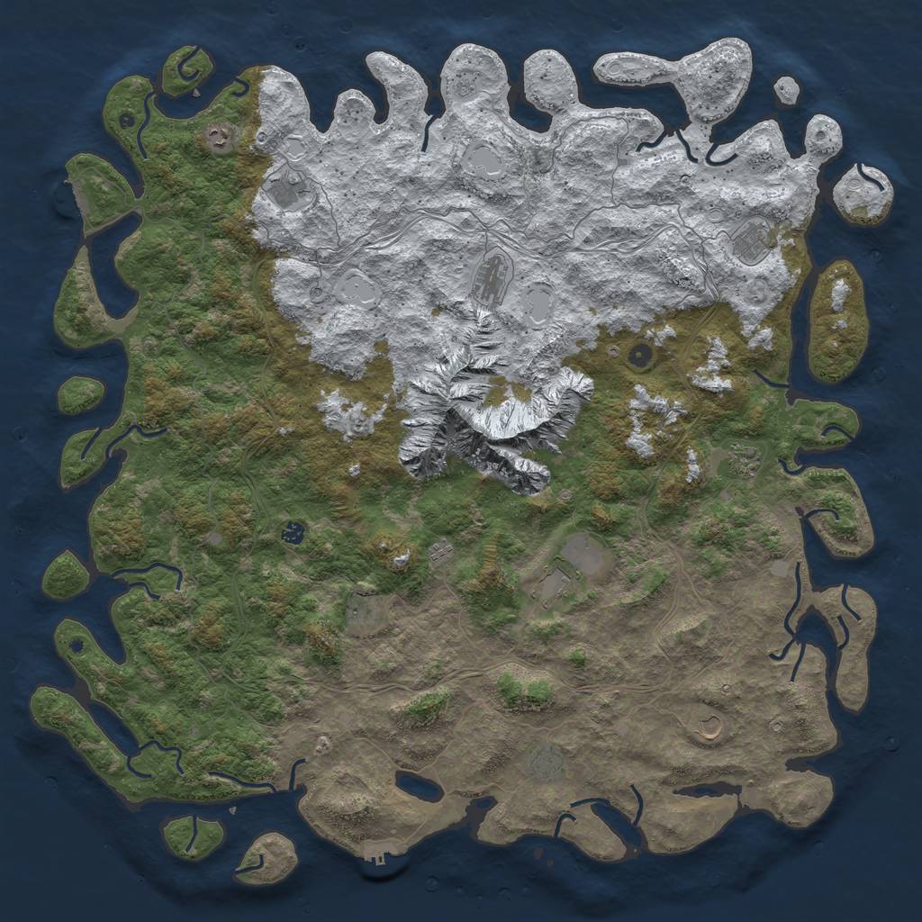 Rust Map: Procedural Map, Size: 6000, Seed: 21230131, 20 Monuments