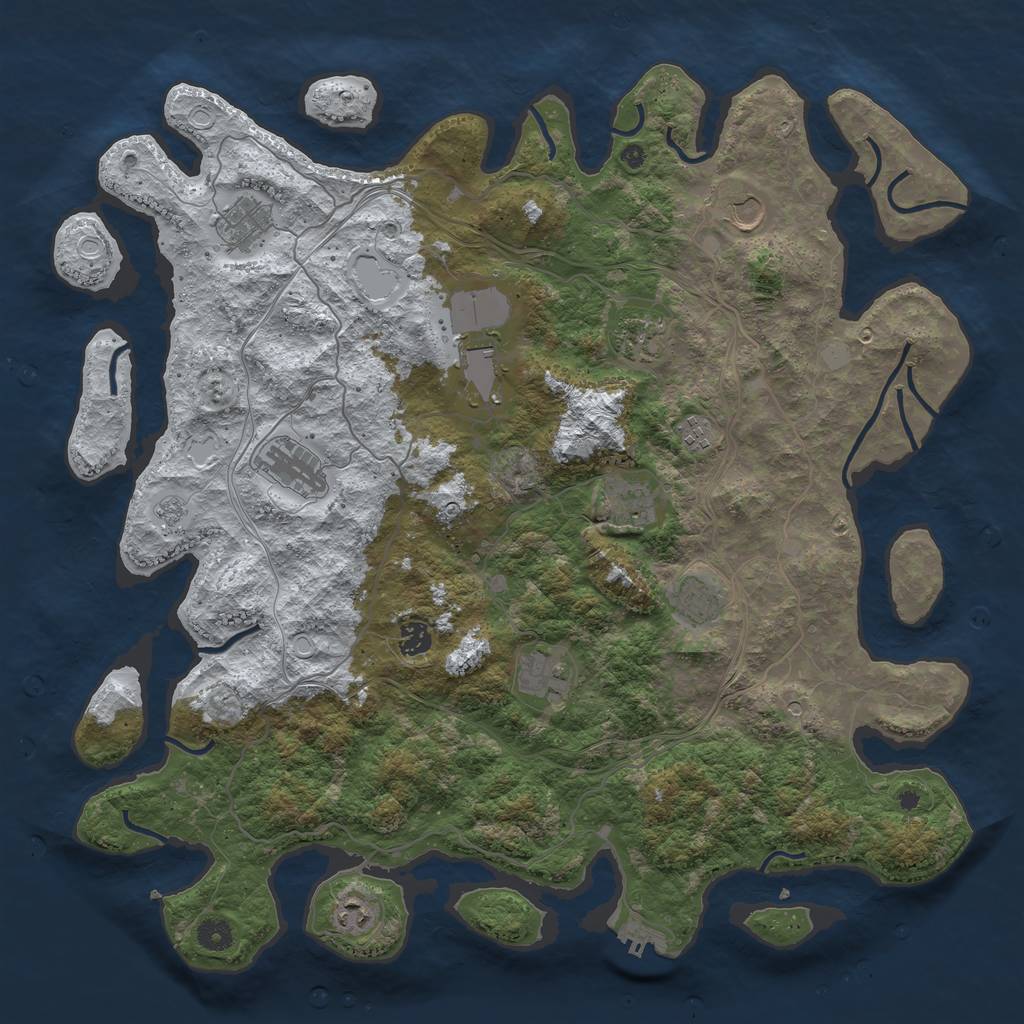 Rust Map: Procedural Map, Size: 4500, Seed: 98636, 19 Monuments