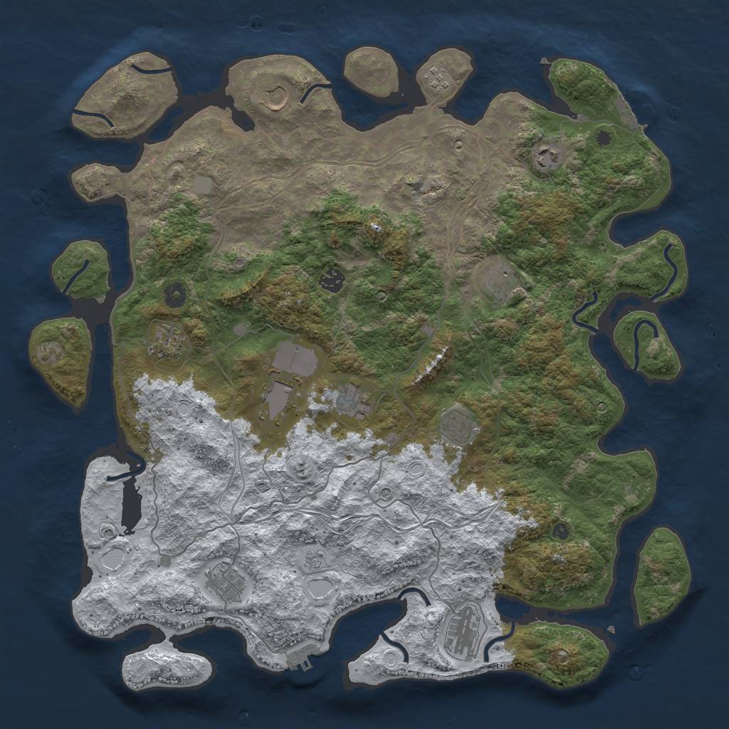 Rust Map: Procedural Map, Size: 4500, Seed: 1928545666, 20 Monuments