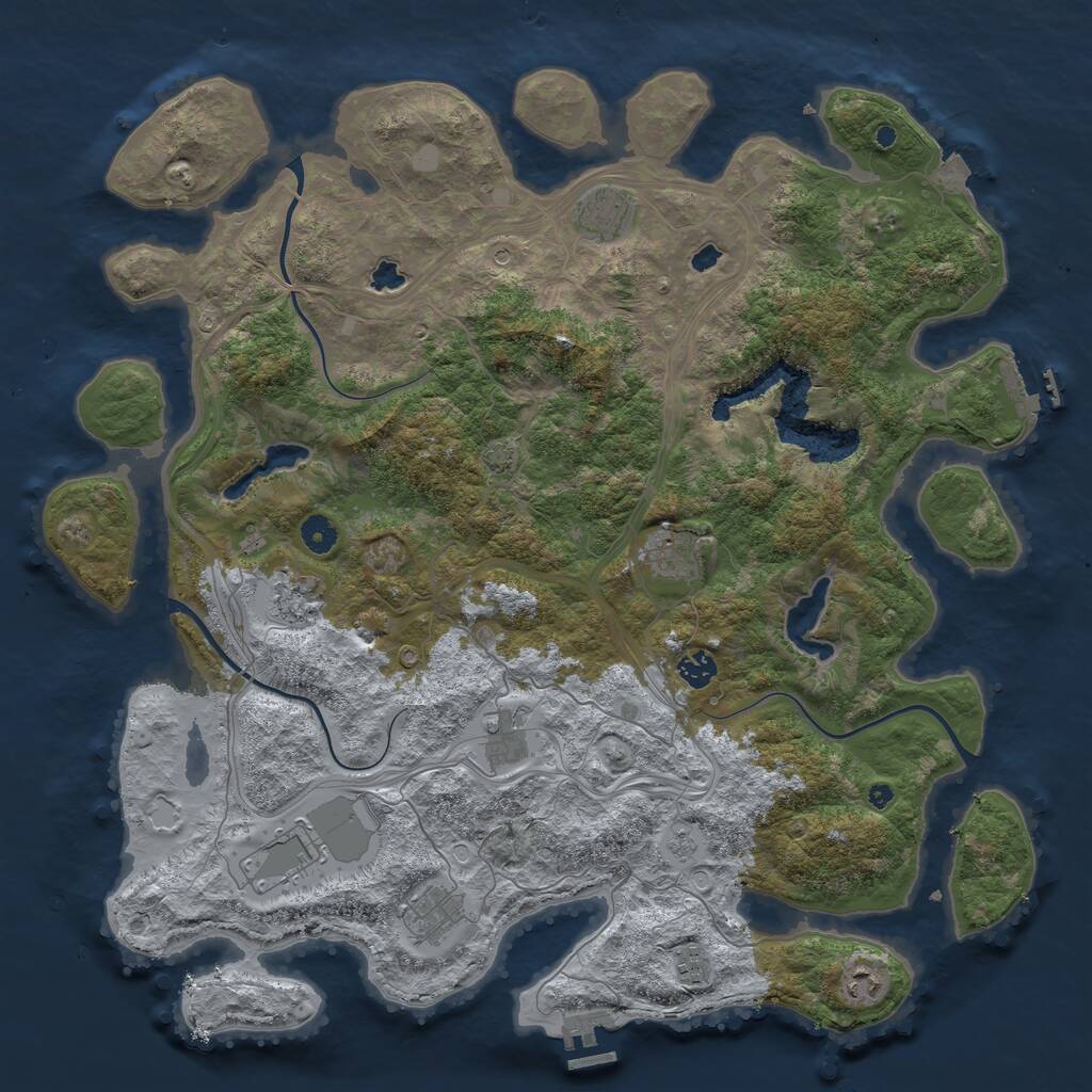 Rust Map: Procedural Map, Size: 4500, Seed: 1928545666, 15 Monuments