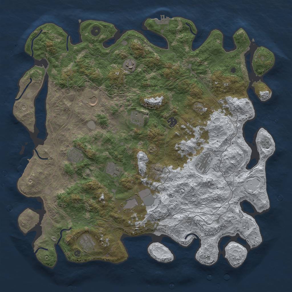 Rust Map: Procedural Map, Size: 4500, Seed: 1903268383, 19 Monuments