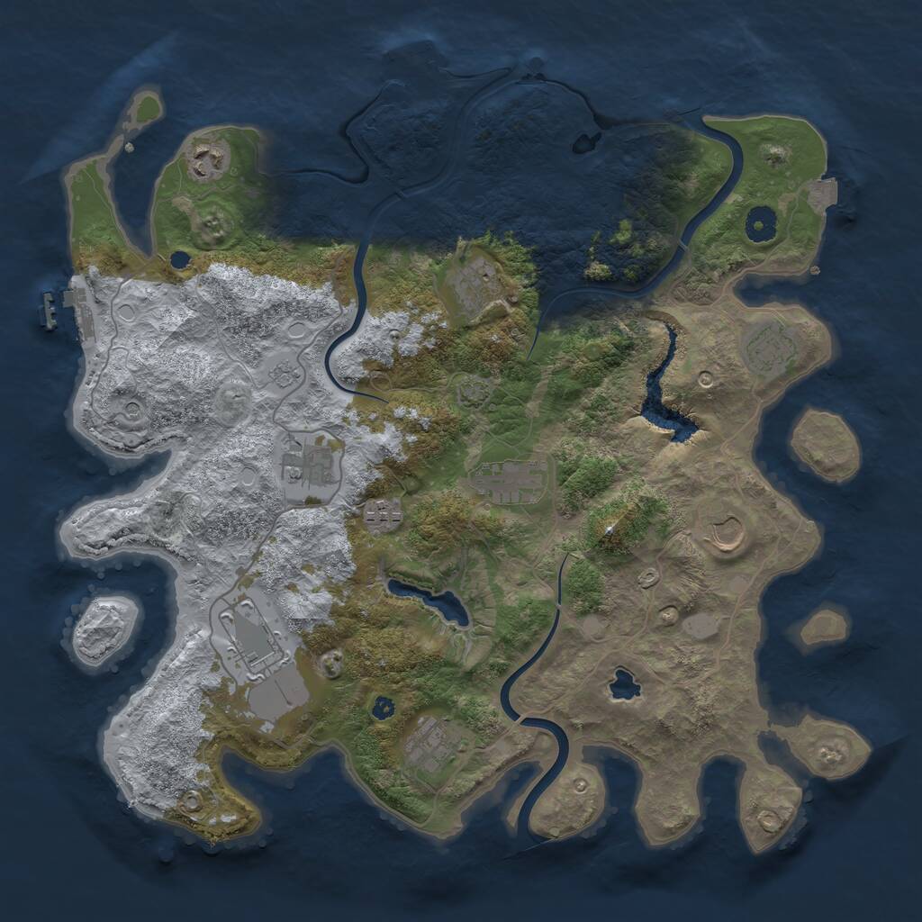 Rust Map: Procedural Map, Size: 4000, Seed: 266765377, 15 Monuments