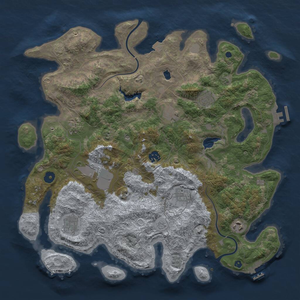 Rust Map: Procedural Map, Size: 4000, Seed: 423987, 15 Monuments