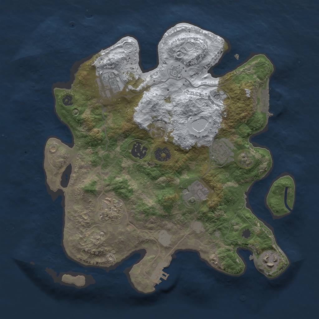 Rust Map: Procedural Map, Size: 3000, Seed: 1944135491, 15 Monuments