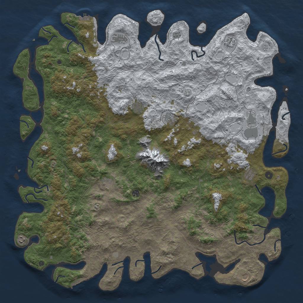 Rust Map: Procedural Map, Size: 6000, Seed: 61252887, 20 Monuments