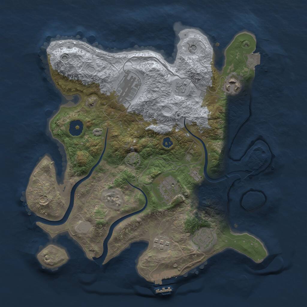 Rust Map: Procedural Map, Size: 3000, Seed: 23887, 10 Monuments