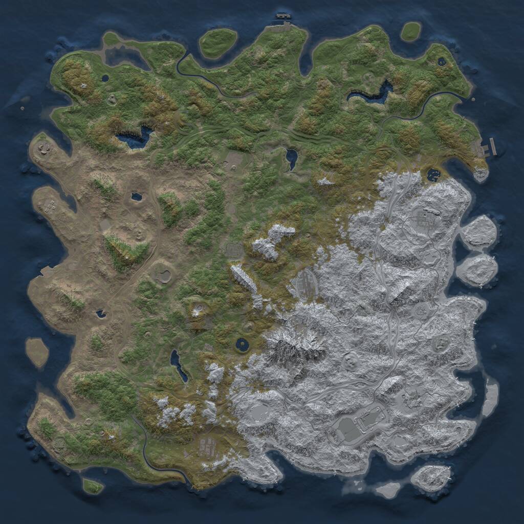 Rust Map: Procedural Map, Size: 6000, Seed: 1987149459, 17 Monuments