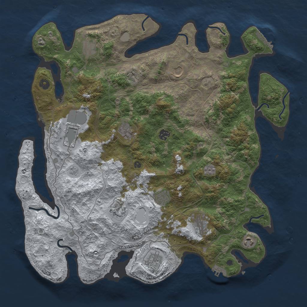 Rust Map: Procedural Map, Size: 4350, Seed: 122127, 20 Monuments