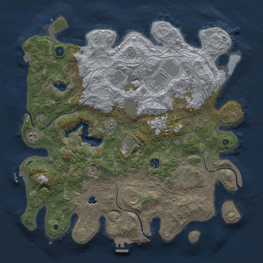 Rust Map: Procedural Map, Size: 4250, Seed: 340777, 16 Monuments