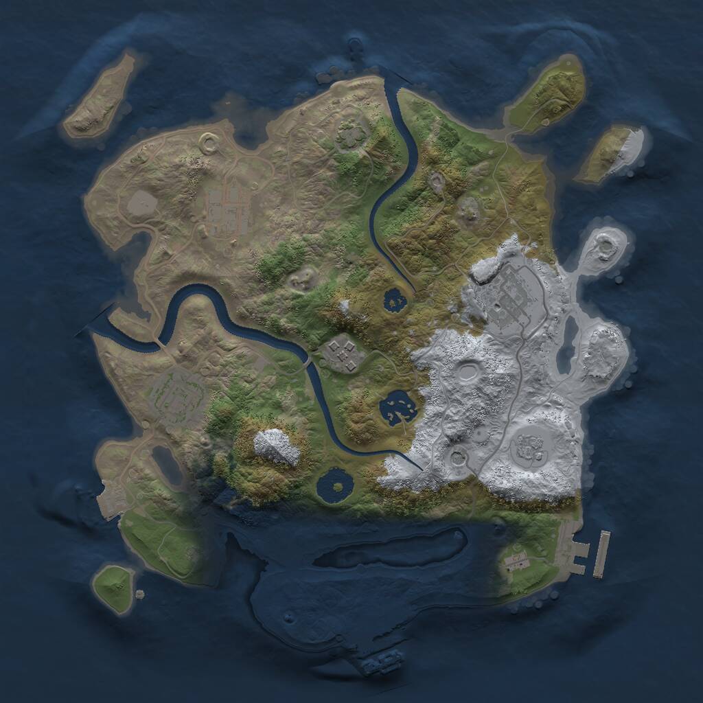 Rust Map: Procedural Map, Size: 3000, Seed: 239027452, 11 Monuments