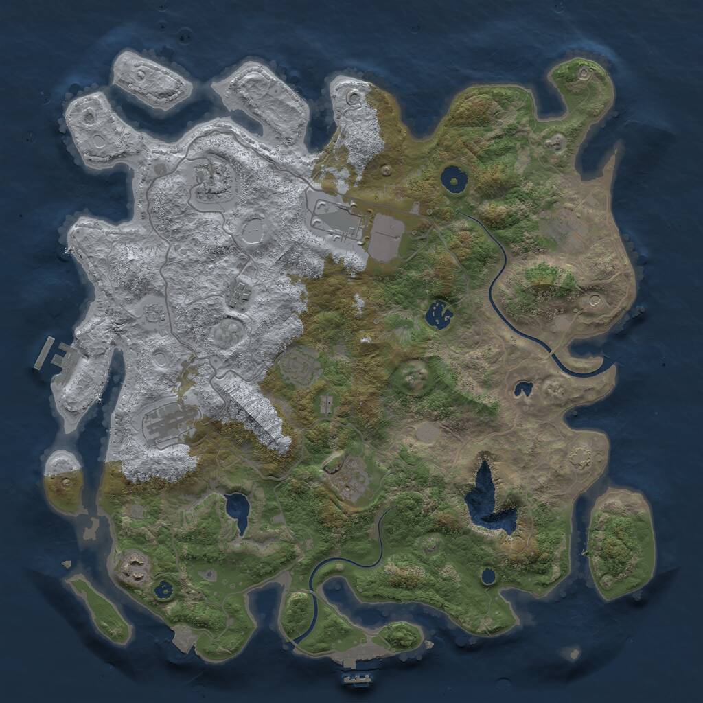 Rust Map: Procedural Map, Size: 4000, Seed: 801692142, 15 Monuments