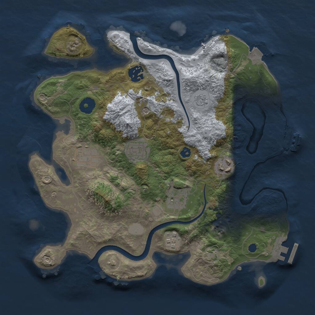 Rust Map: Procedural Map, Size: 3000, Seed: 112493, 12 Monuments