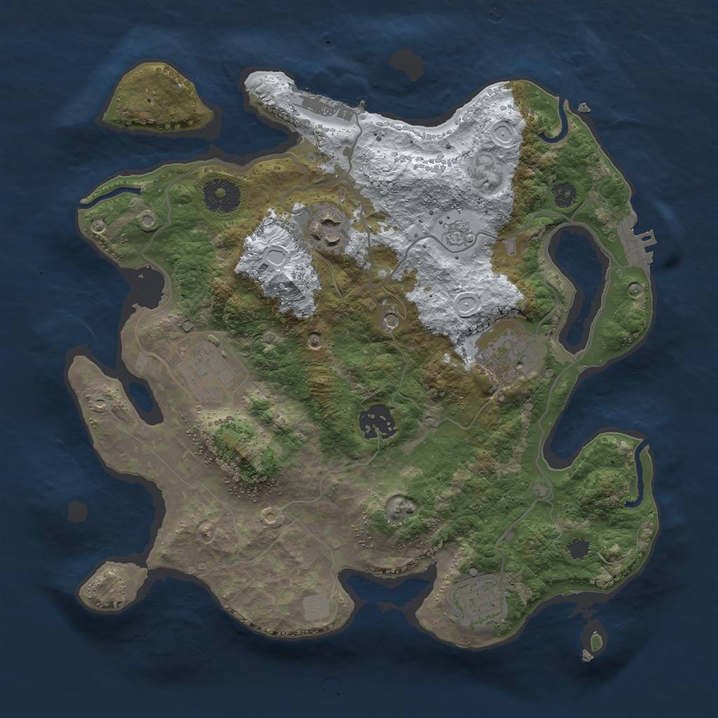 Rust Map: Procedural Map, Size: 3000, Seed: 112493, 14 Monuments