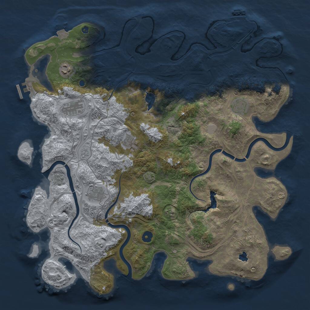 Rust Map: Procedural Map, Size: 4250, Seed: 182085485, 12 Monuments