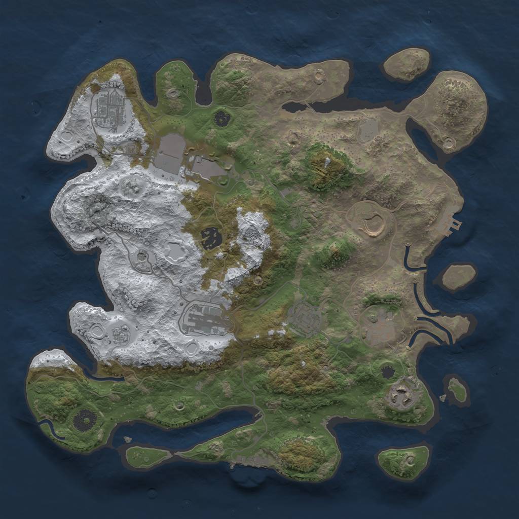 Rust Map: Procedural Map, Size: 3500, Seed: 3507, 17 Monuments