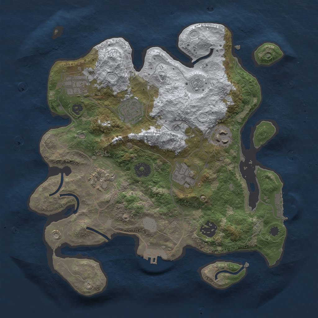 Rust Map: Procedural Map, Size: 3000, Seed: 8466721, 15 Monuments