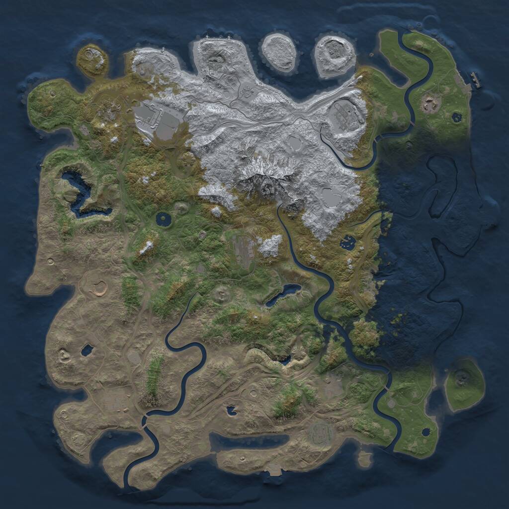 Rust Map: Procedural Map, Size: 5000, Seed: 28472834, 17 Monuments