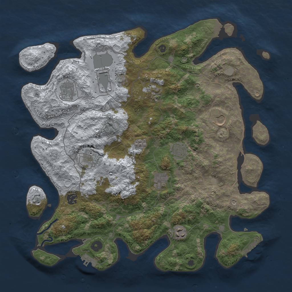 Rust Map: Procedural Map, Size: 4000, Seed: 37462748, 19 Monuments