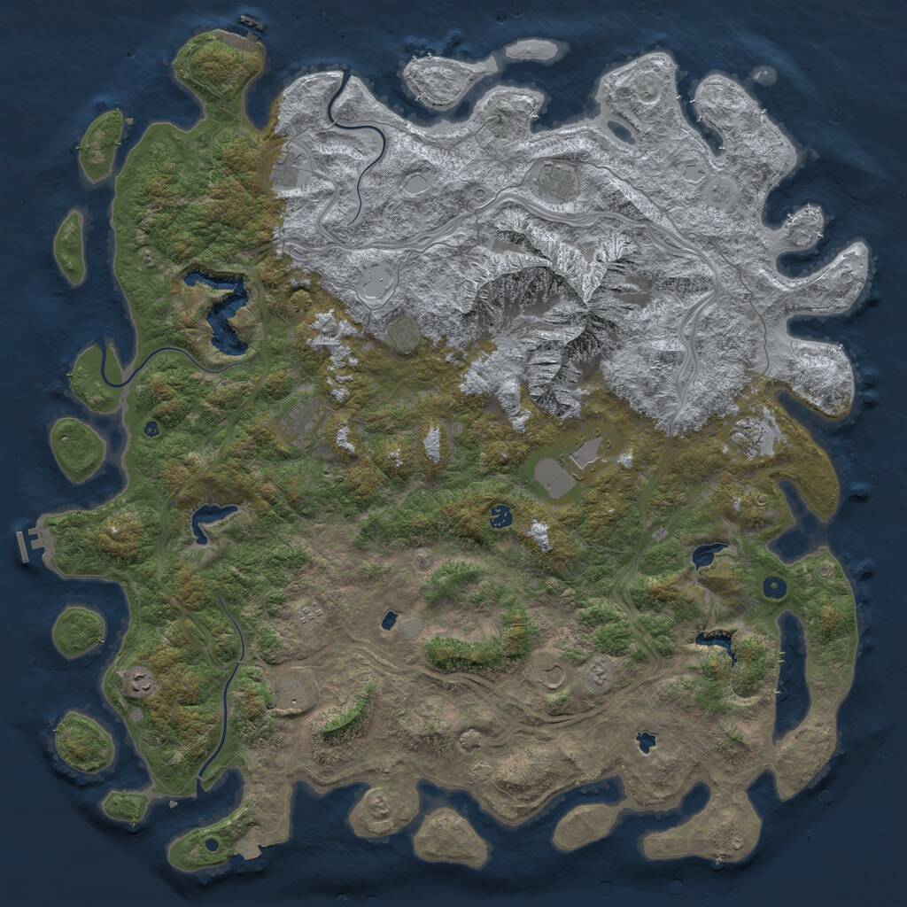 Rust Map: Procedural Map, Size: 5800, Seed: 487233612, 17 Monuments