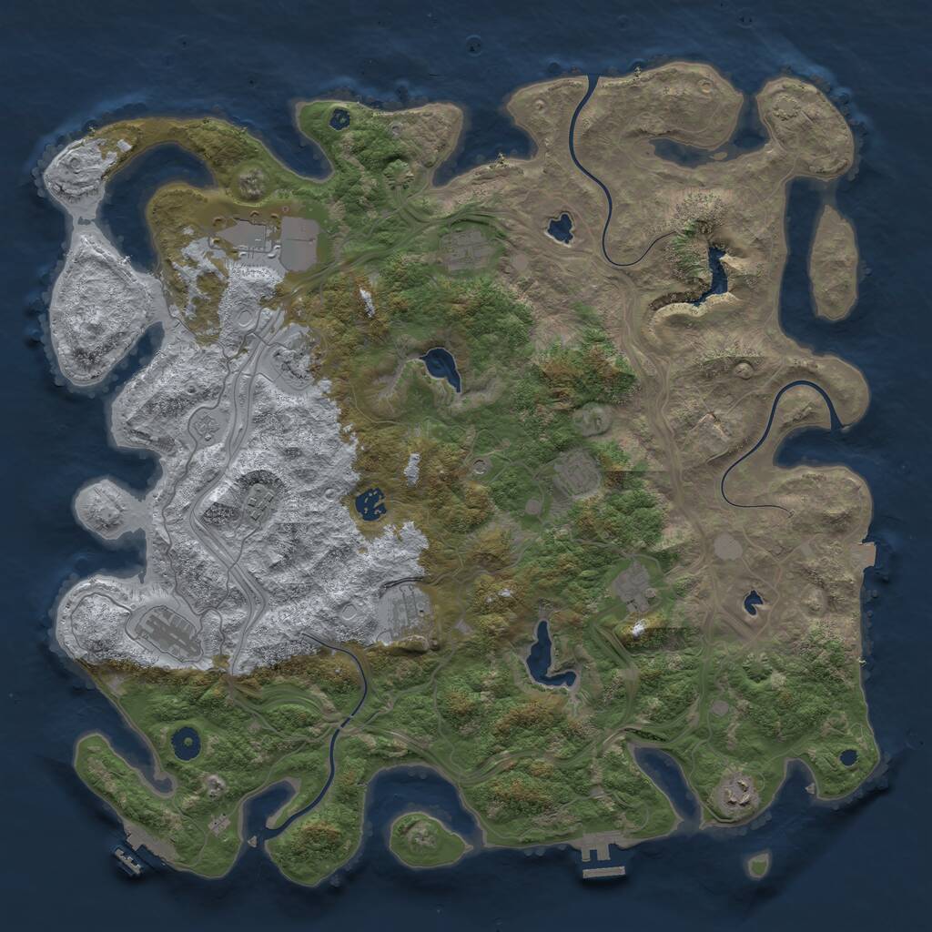 Rust Map: Procedural Map, Size: 4500, Seed: 1475723210, 16 Monuments
