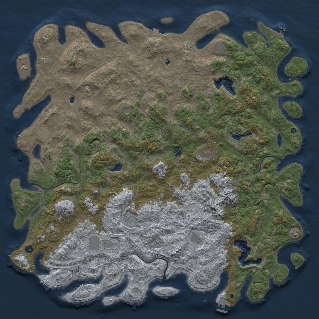 Rust Map: Procedural Map, Size: 6000, Seed: 1665944464, 17 Monuments