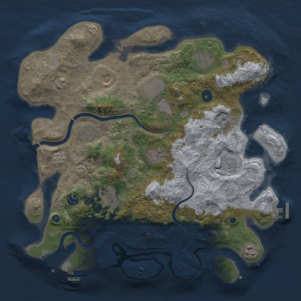 Rust Map: Procedural Map, Size: 3850, Seed: 22042022, 16 Monuments