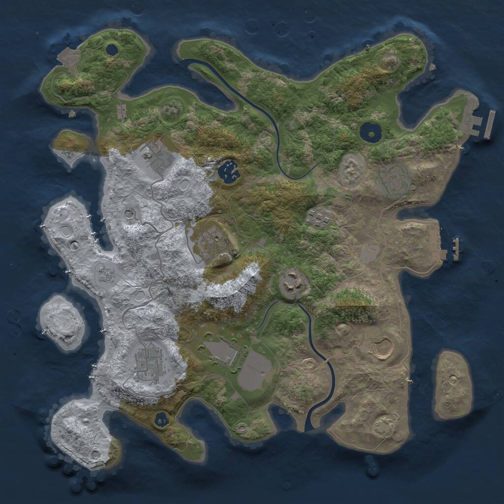 Rust Map: Procedural Map, Size: 3500, Seed: 935165981, 15 Monuments