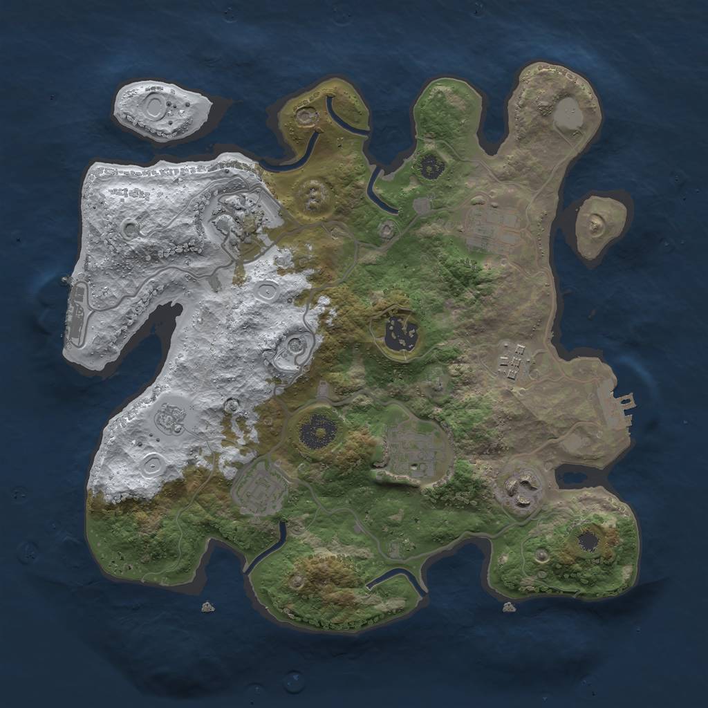 Rust Map: Procedural Map, Size: 3000, Seed: 11456, 16 Monuments