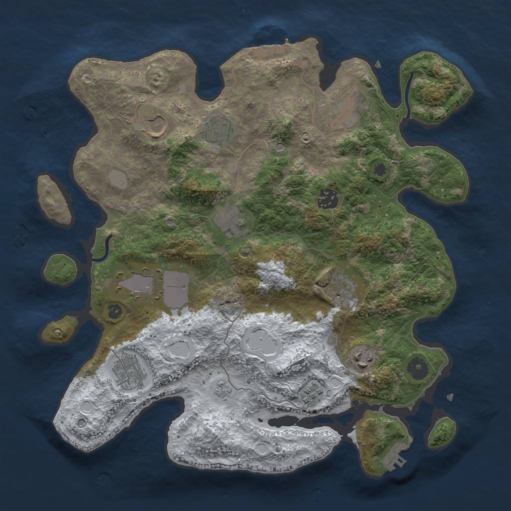 Rust Map: Procedural Map, Size: 3600, Seed: 1641651346, 19 Monuments