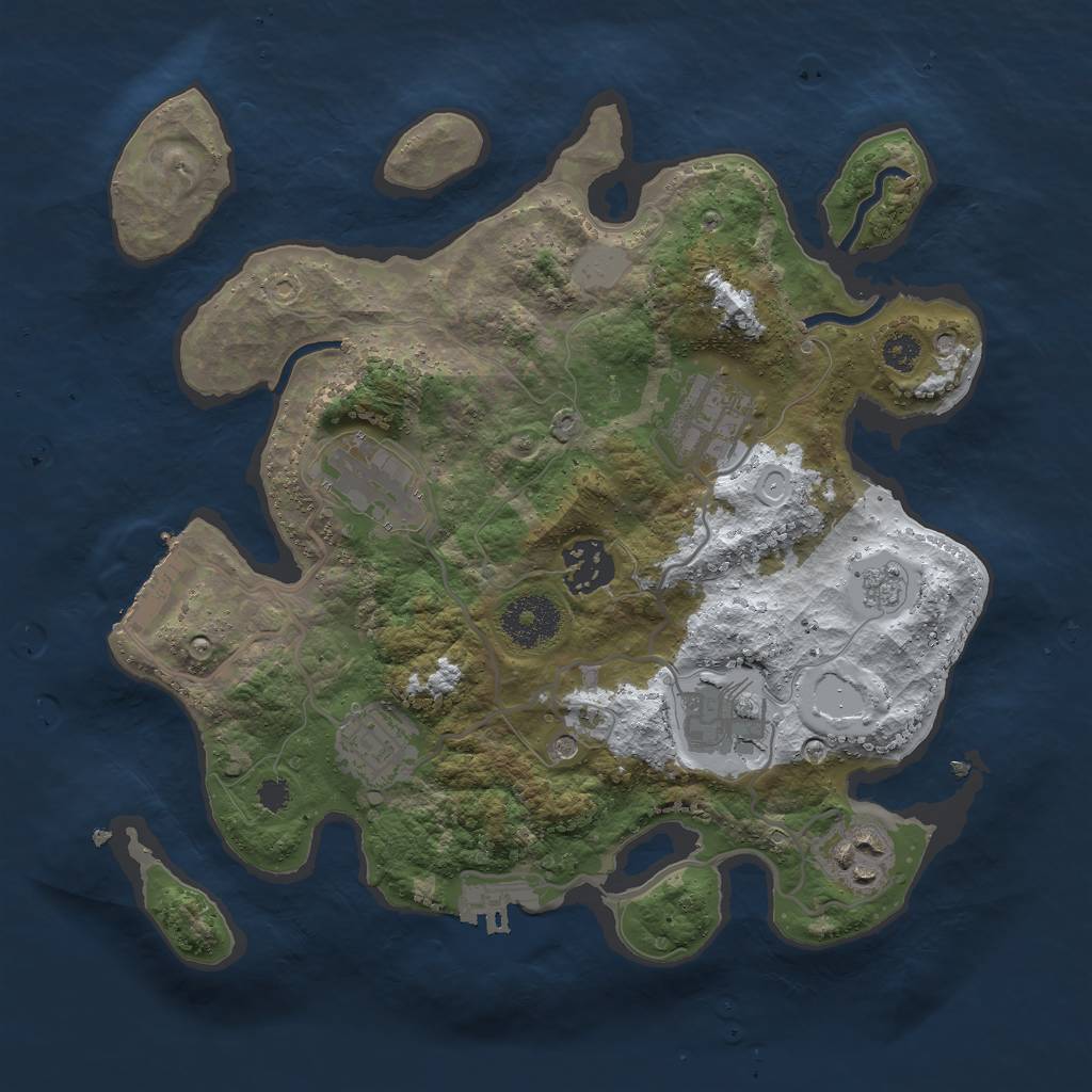 Rust Map: Procedural Map, Size: 3000, Seed: 106336338, 15 Monuments