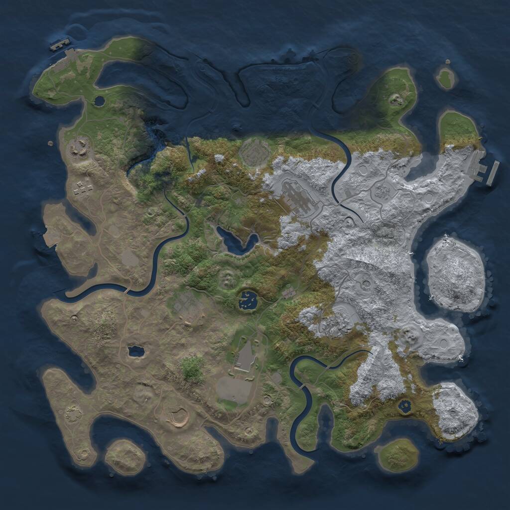 Rust Map: Procedural Map, Size: 4000, Seed: 11244, 15 Monuments