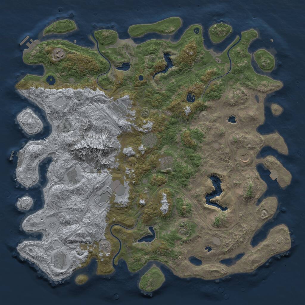 Rust Map: Procedural Map, Size: 5000, Seed: 1875, 17 Monuments