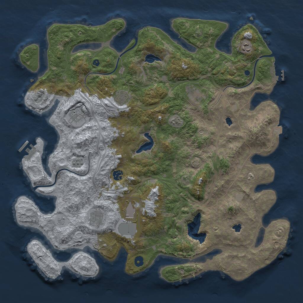 Rust Map: Procedural Map, Size: 4500, Seed: 694202903, 14 Monuments